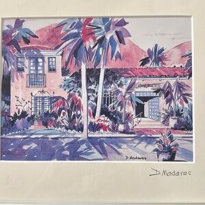 Landscape Art, Print, matted and signed by artist.